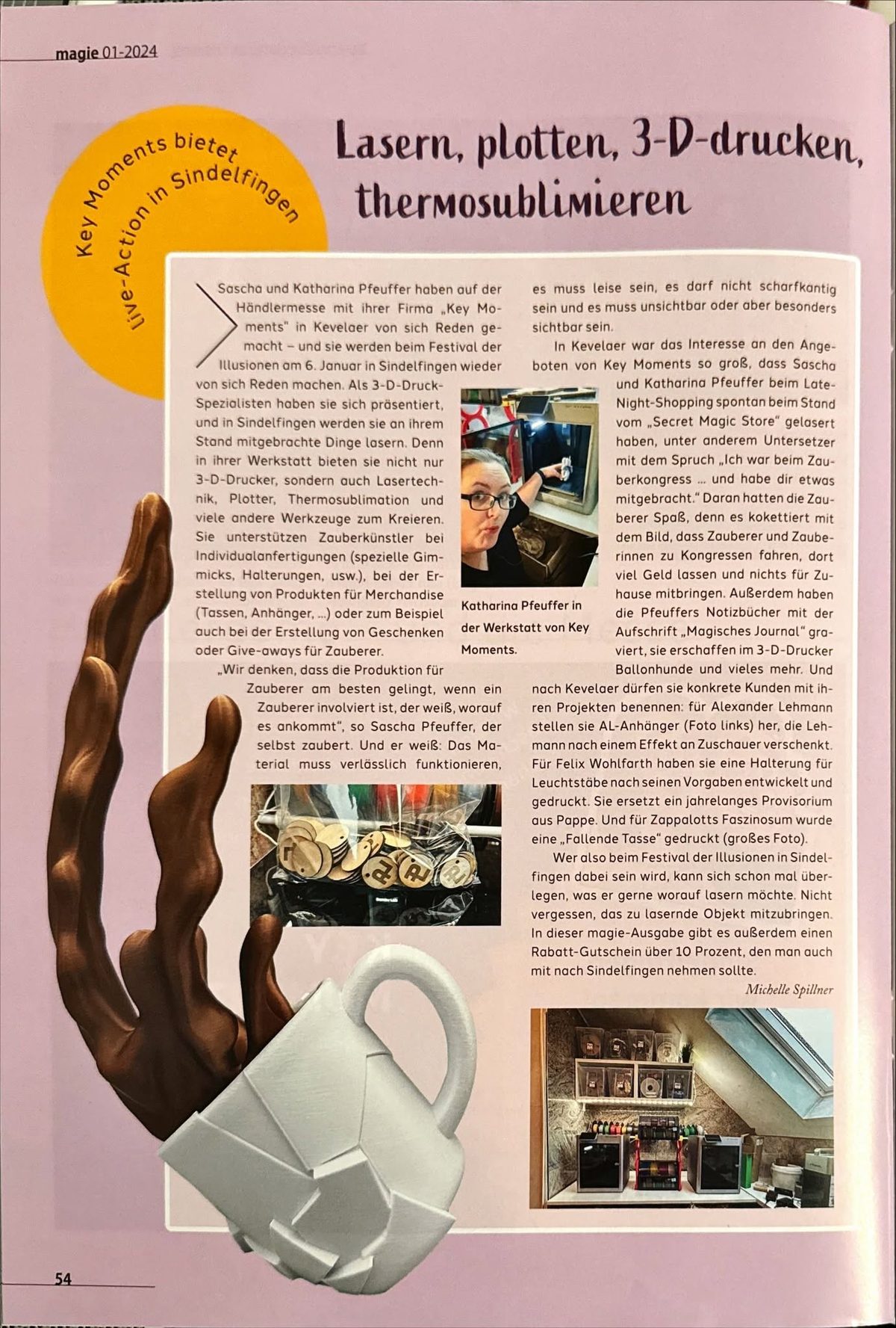 Artikel über Key Moments in der Fachzeitschrift magie, Ausgabe 01-2024